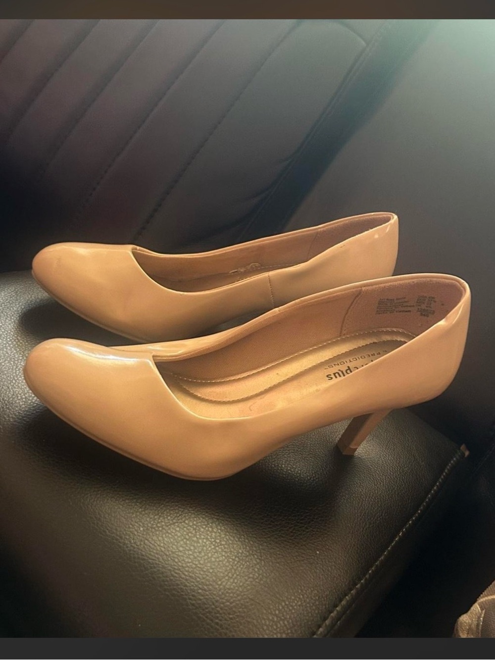 Classic Nude Patent Mid-Heel Pumps - Women